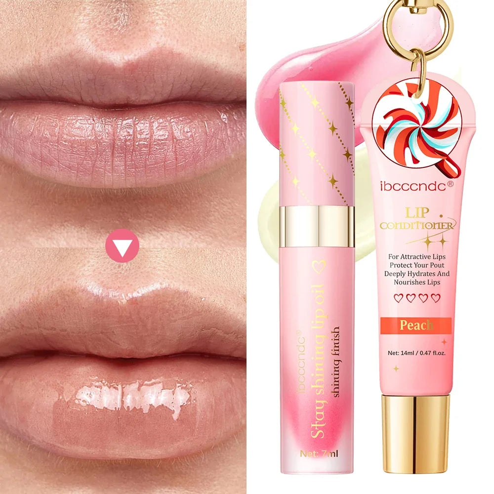 ibcccndc Lip Duo – Lip Conditioner & Gloss Set with Keychain
