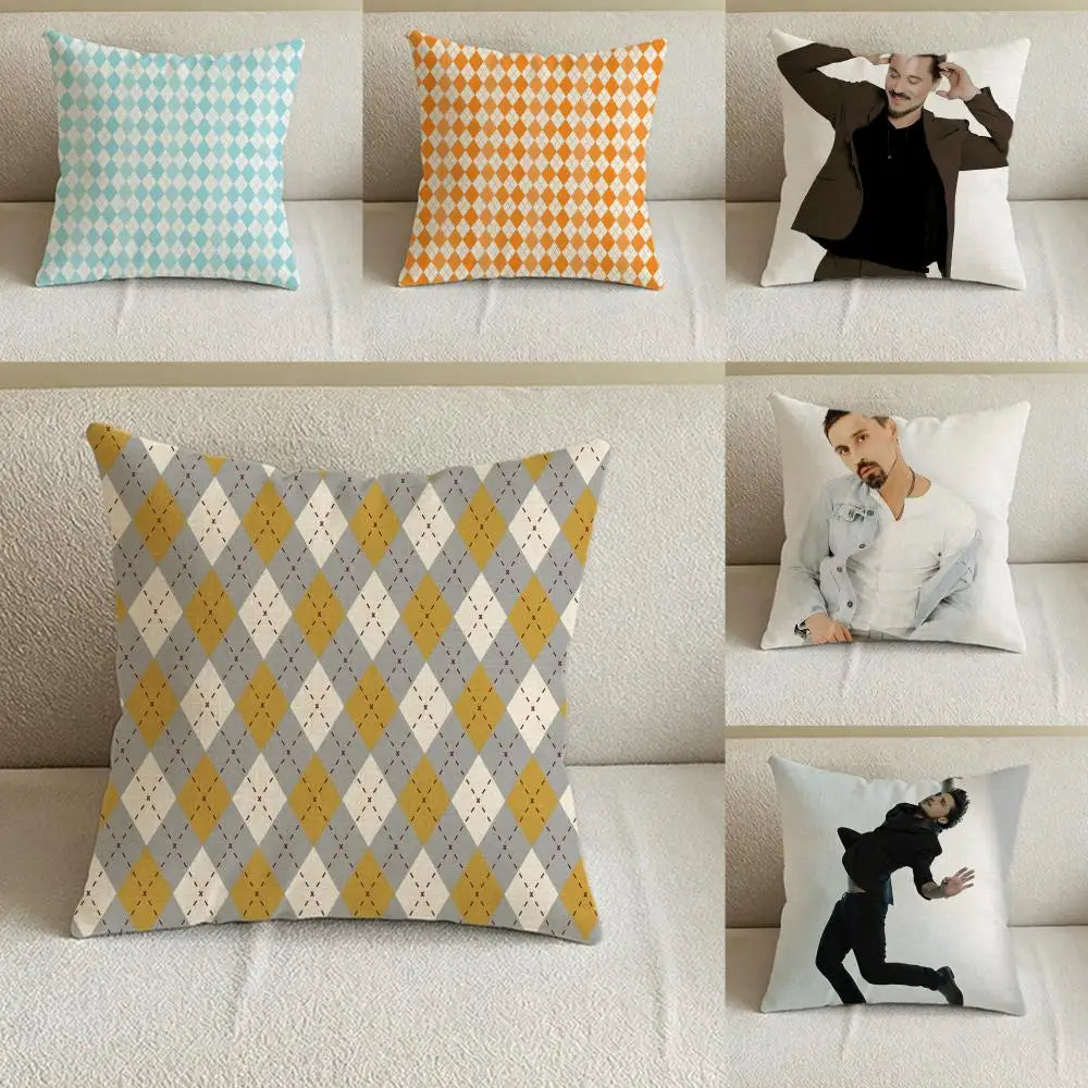 Natural Linen Cushion Cover – Printed Pillow Case Sofa & Bed