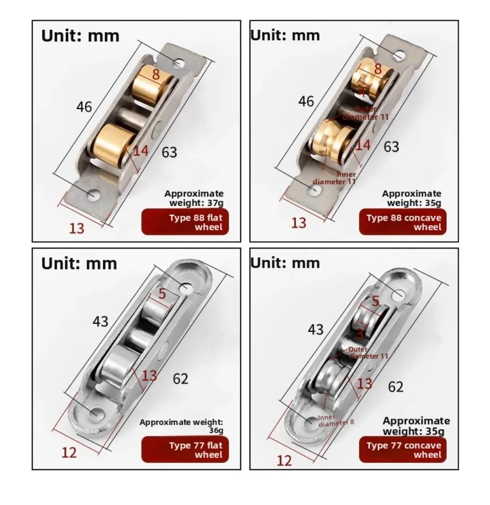 Stainless Steel Sliding Door Roller Pulley | Silent Track Runner