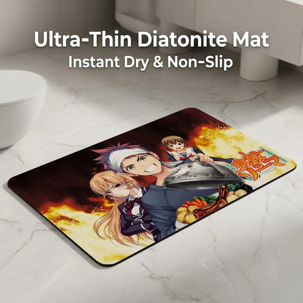 Anime Food Wars Diatomite Bath Mat – Quick Dry & Non-Slip