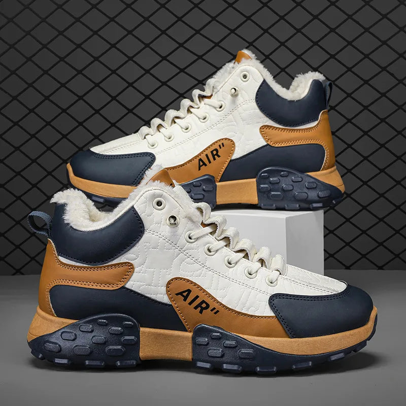 Men's Platform Winter Sneakers – Warm Cotton High-Top Snow Boots