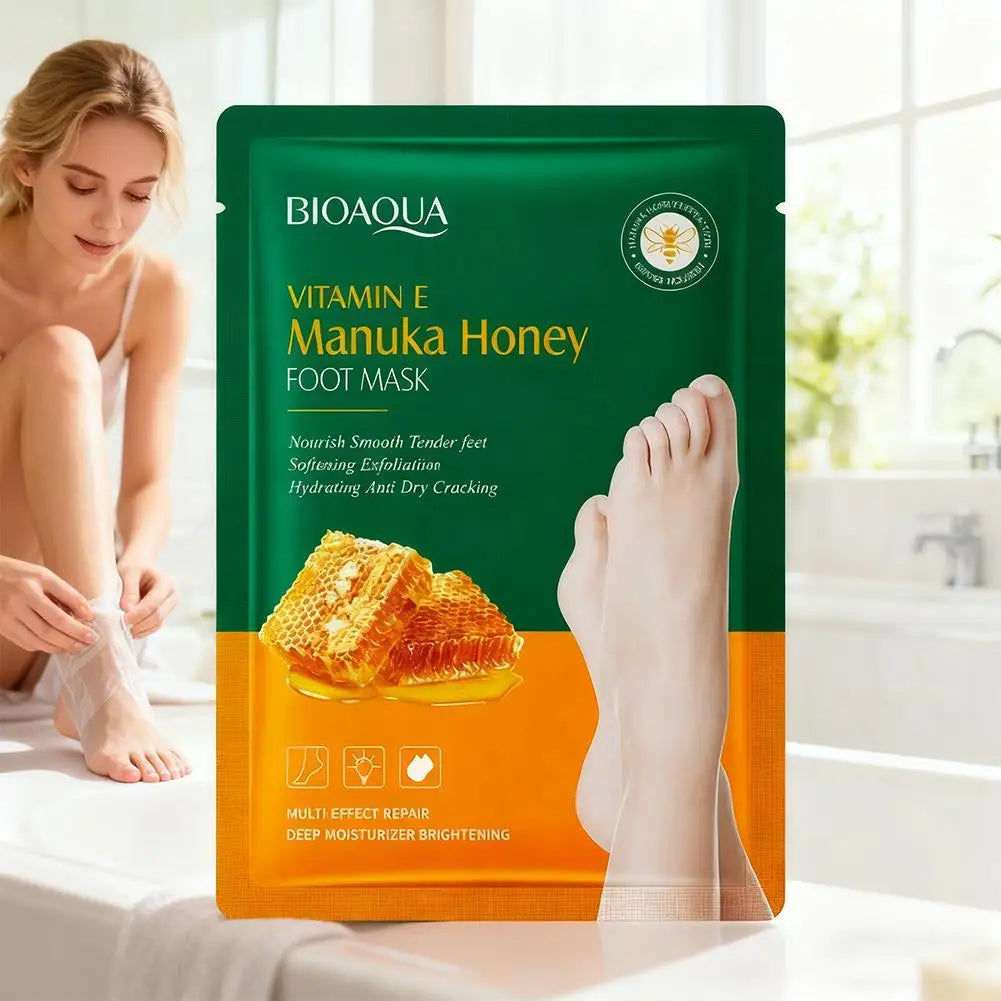 Vitamin E & Manuka Honey Foot Mask – Moisturizing Exfoliator