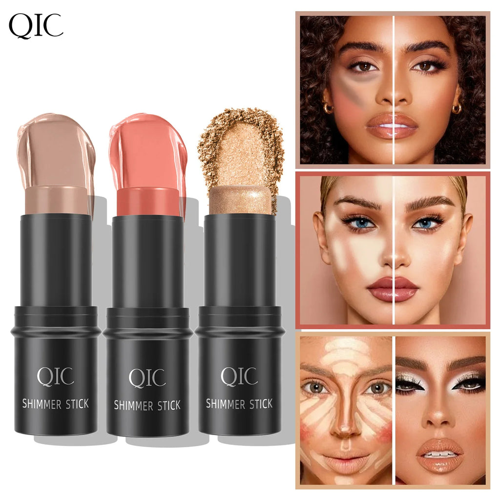 QIC 3-Piece Cream Contour Set – Contour, Highlight & Blush