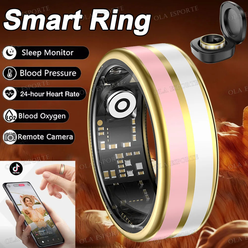 2026 Enamel Smart Ring Heart Rate Blood Oxygen Sleep Monitor Gesture