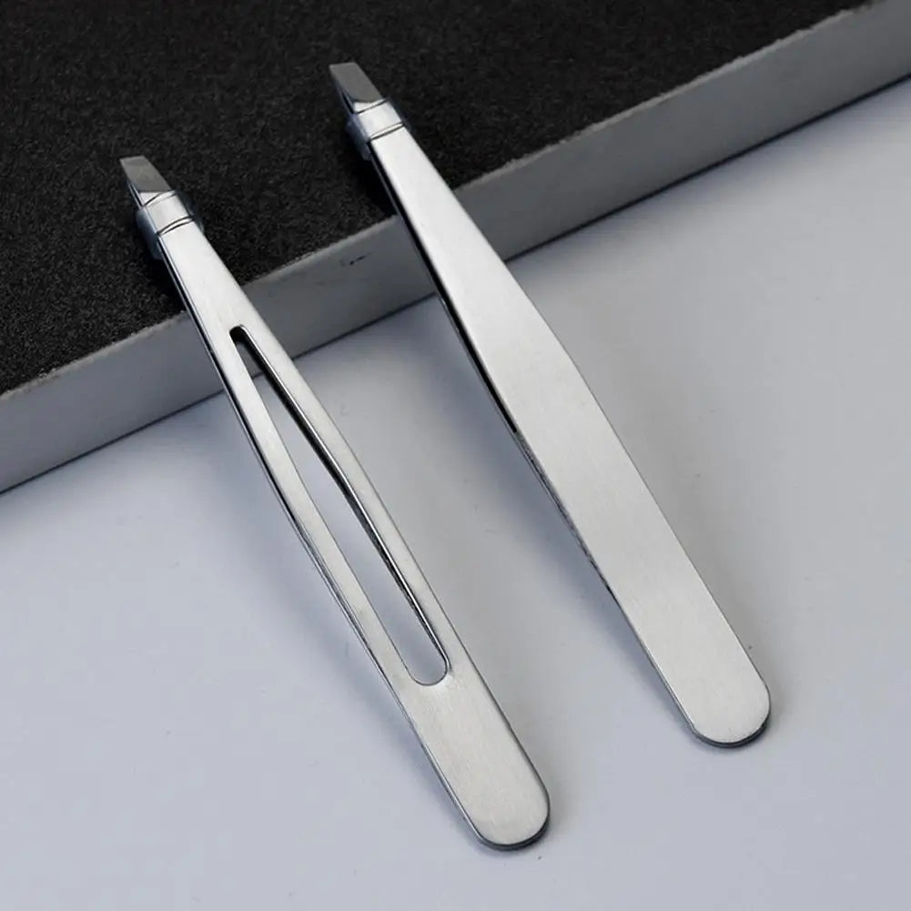 Stainless Steel Slant & Point Tweezers – Eyebrow & Ingrown Hair