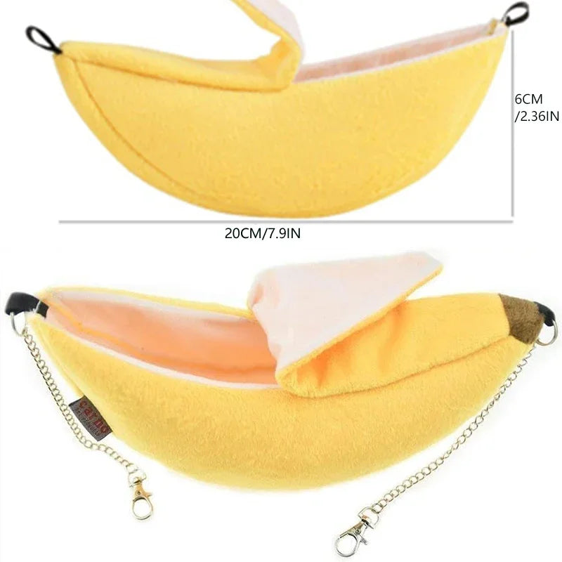 Banana Hammock Bed House for Hamsters & Small Pets | Fleece