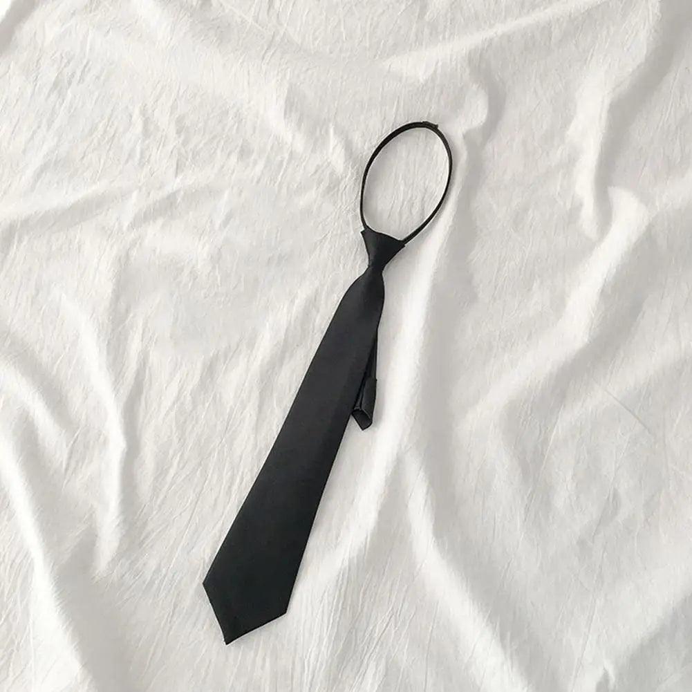 Unisex Black Clip-On Tie | Matte Polyester Necktie Men & Women