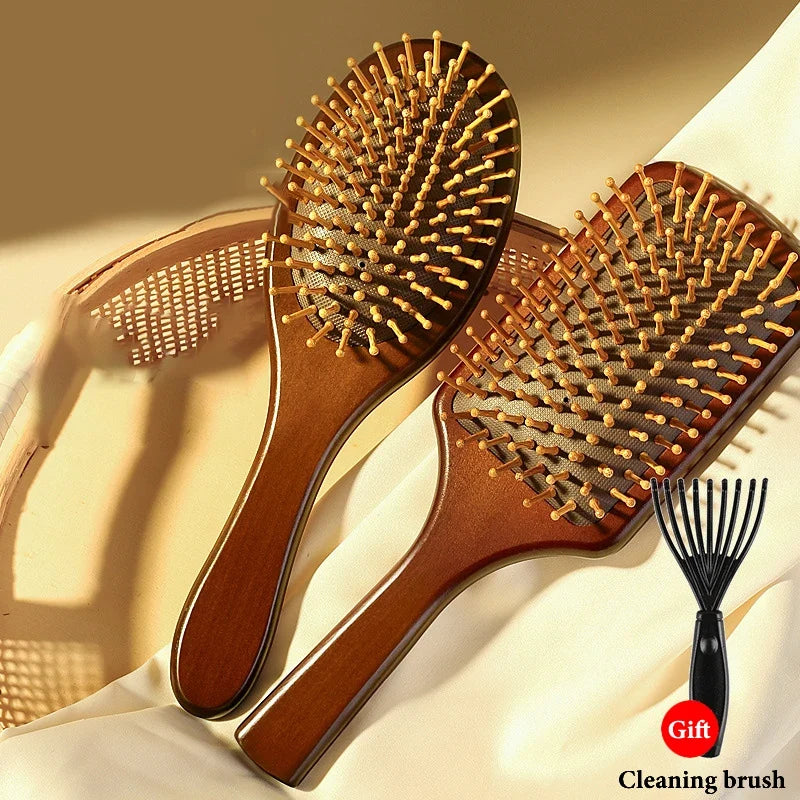 Natural Sandalwood Scalp Massage Hair Brush & Comb