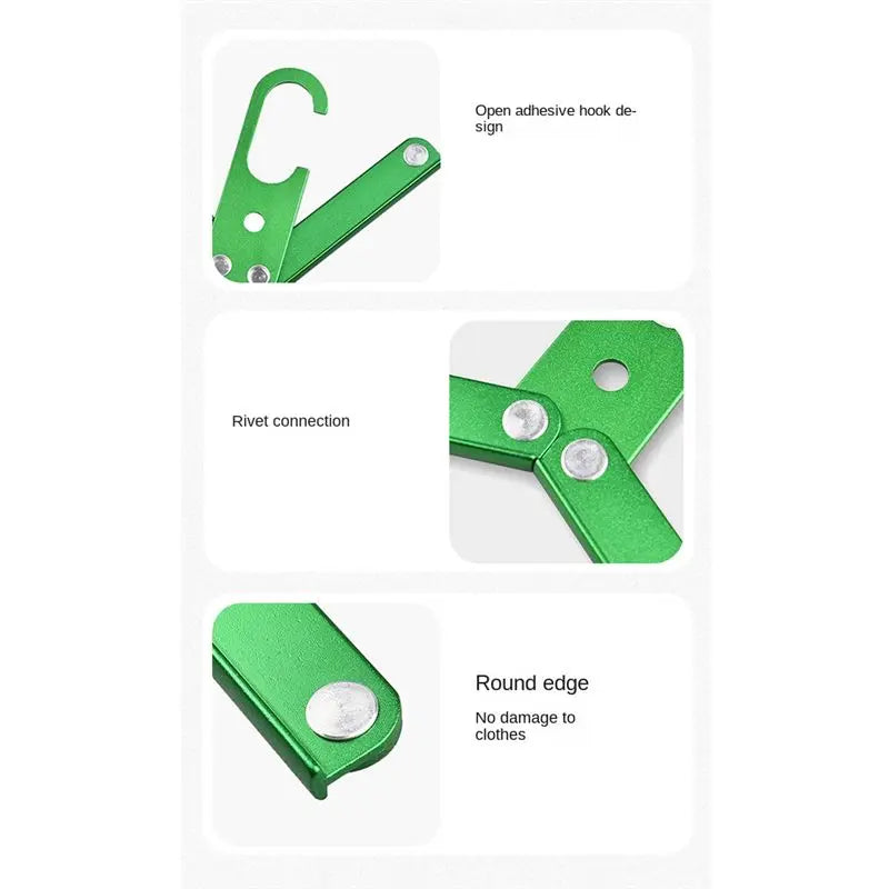 A36T- Aluminum Alloy Folding Clothes Hanger Outdoor Camping Coat