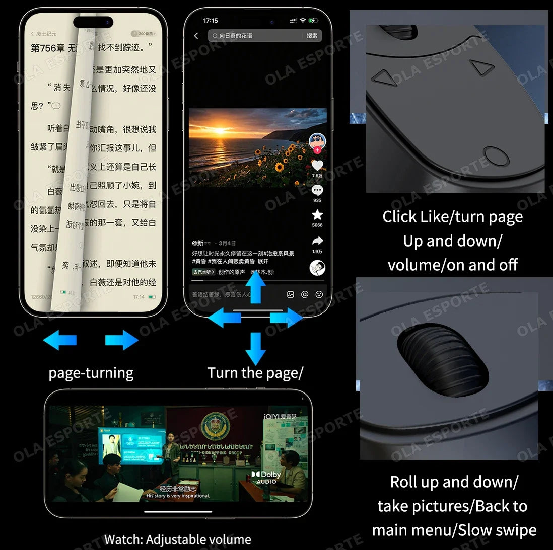 Bluetooth Fingertip Ring Remote – Selfie, Scroll & Camera Control
