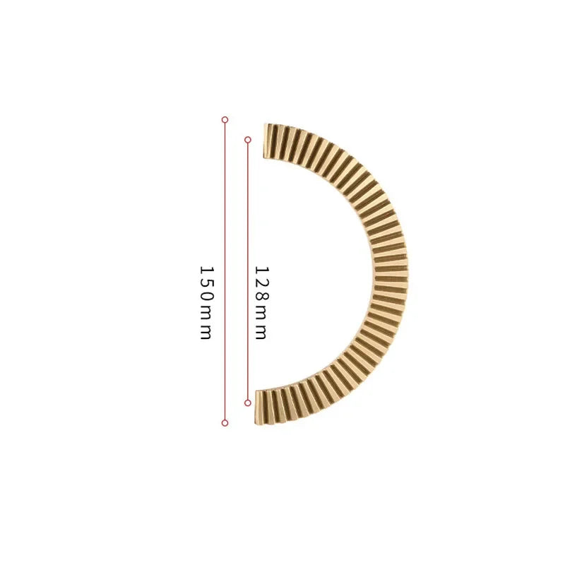 Textured Brass Semi-Circle Cabinet Handle | 128mm Furniture Knob