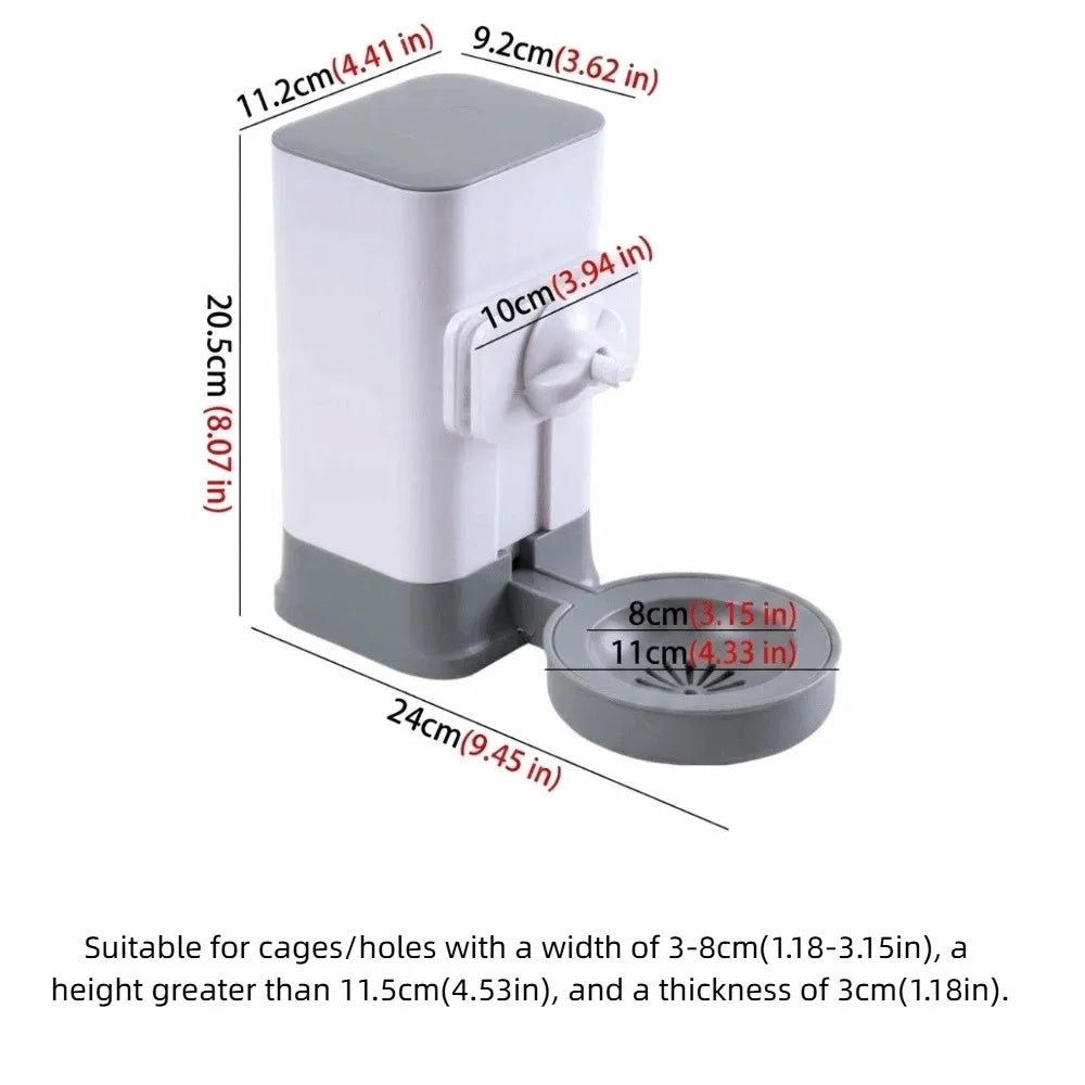 1.5L Cage-Hanging Dog Water Dispenser – Leak-Proof Auto Waterer