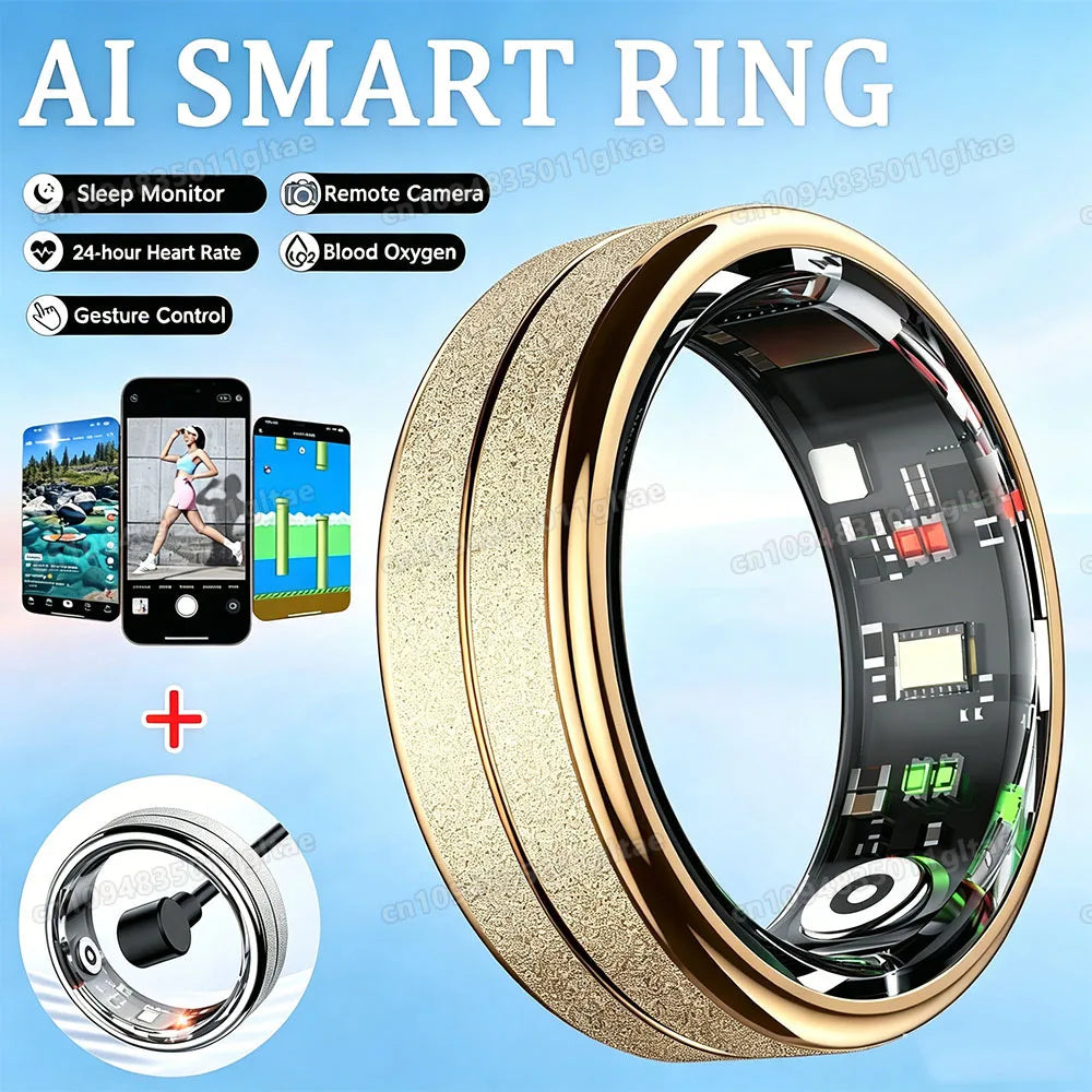 2026 Gesture Control Smart Ring Women Heart Rate Sleep Monitor AI