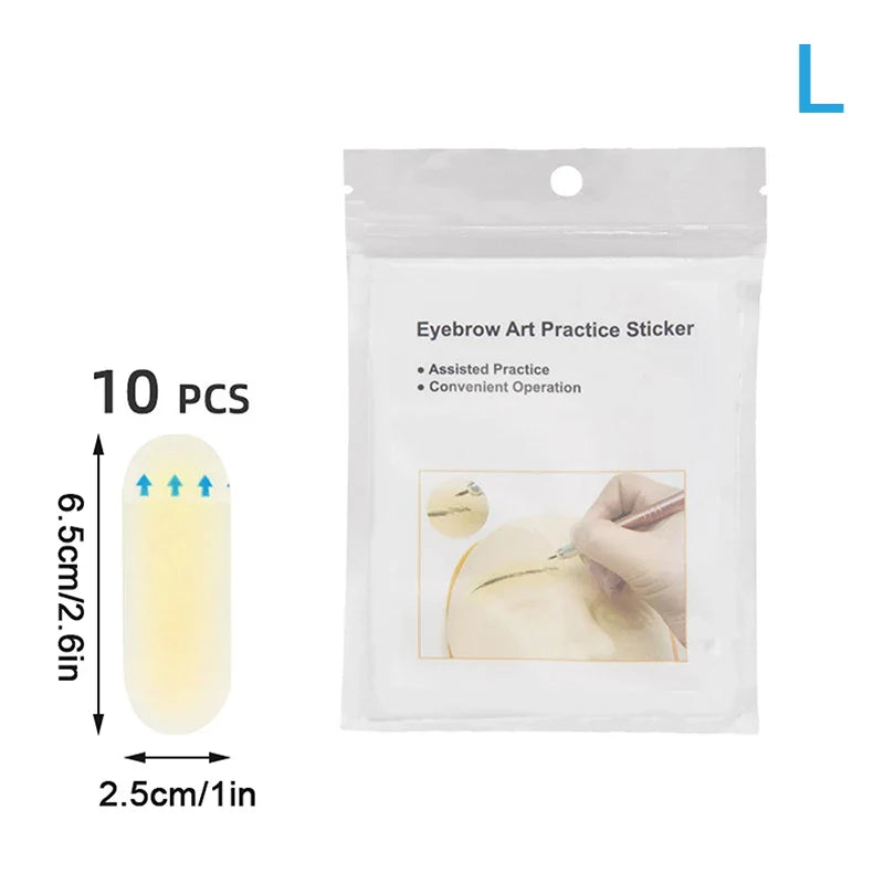 Silicone Eyebrow Tattoo Practice Skin Stickers – 10 Pack