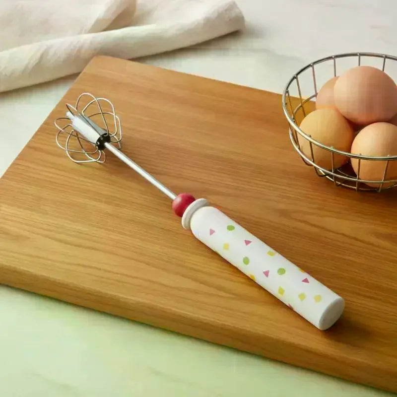 Household Manual Semi-automatic Egg Beater Stainless Steel Durable