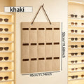 Wall Mounted Khaki 15grid Sunglasses Vertical Storage Hanging Bag