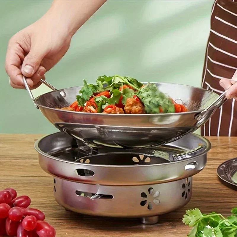 Stainless Steel Honeycomb Skillet Non-stick Handle Scratch-resistant