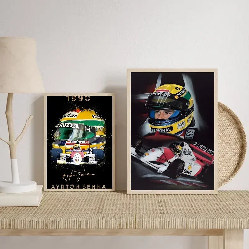 Senna F1 Helmet World Champion Poster – Wall Art Sticker