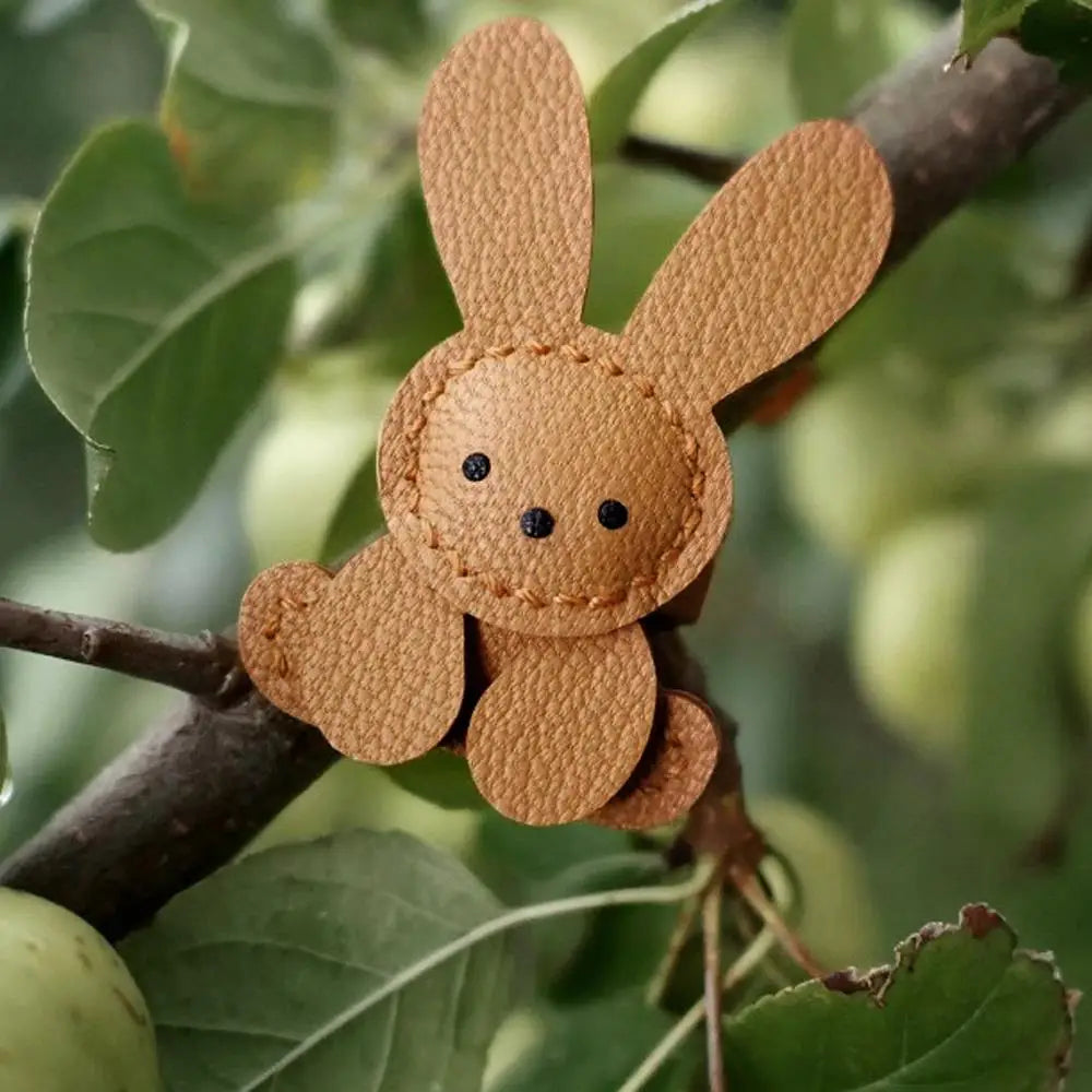 Cute Bunny Bag Charm – Handmade PU Leather Rabbit Pendant