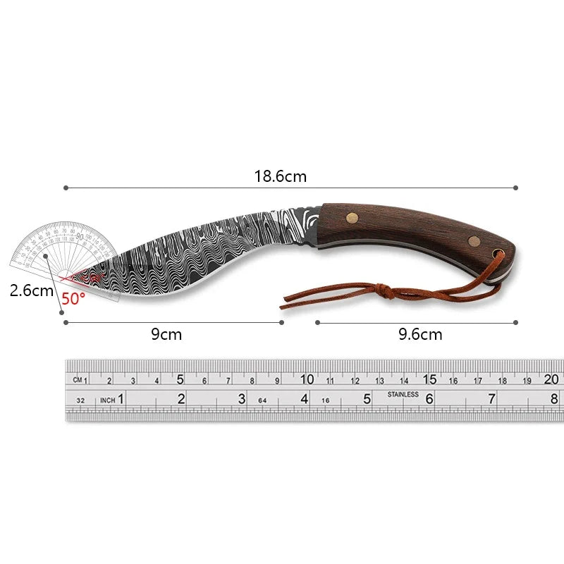 Damascus Stainless Steel Boning & Cleaver Knife + Sheath