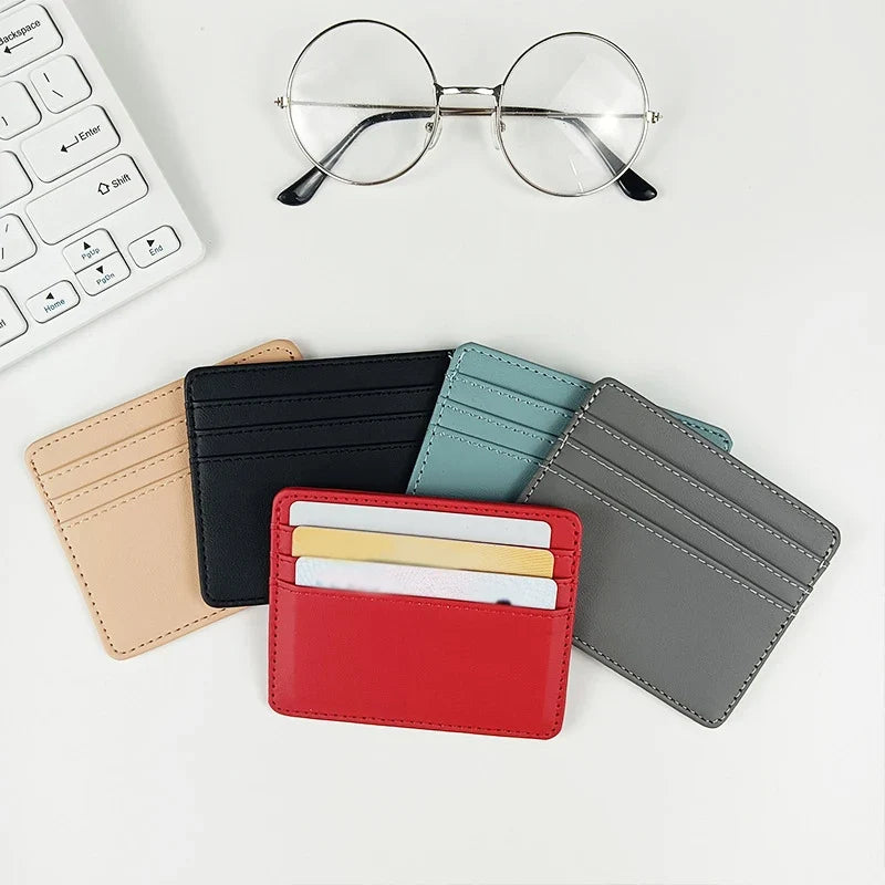 Slim PU Leather Card Holder Wallet | Multi-Slot Travel Case