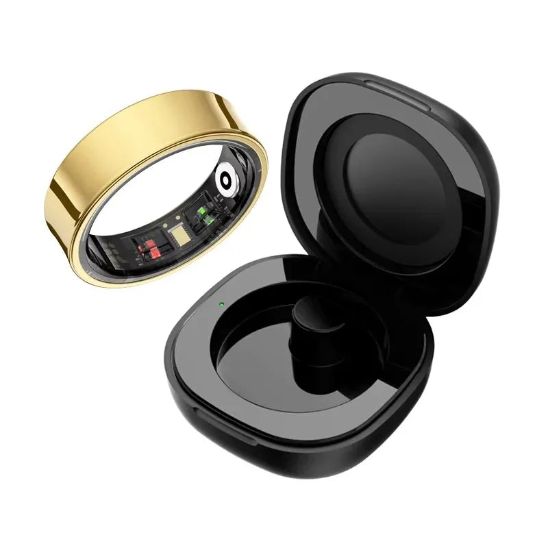 R09 Smart Ring Men Women Charging Case Heart Rate Blood Oxygen Skin