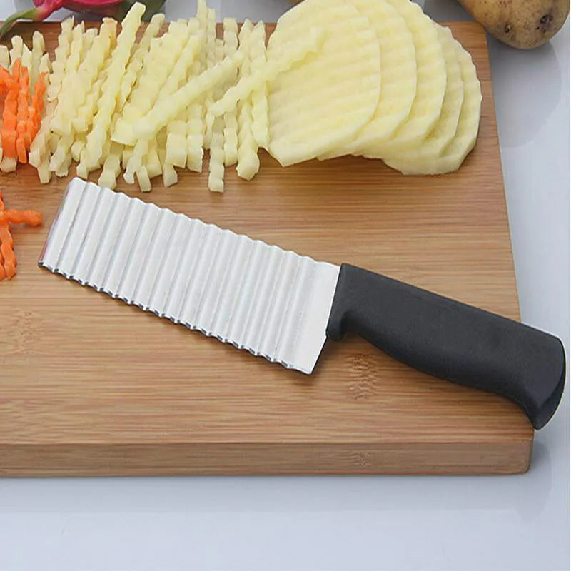 Stainless Steel Crinkle Wavy Slicer – French Fry & Veggie Cutter