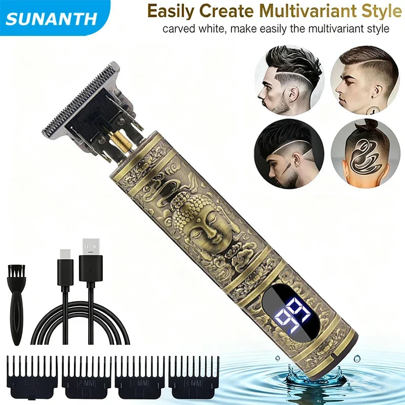 Men's Vintage Hair Clipper T9 Professional Portable Electric