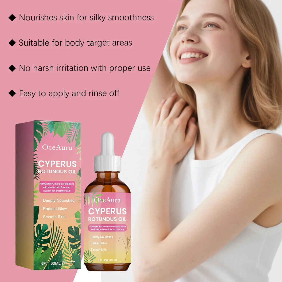 Cyperus Rotundus Hair Growth Inhibitor Oil 60ml | OceAura