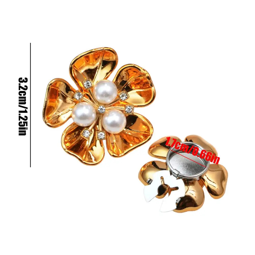 Rhinestone Floral Button Covers for Women – DIY Jewelry Clips