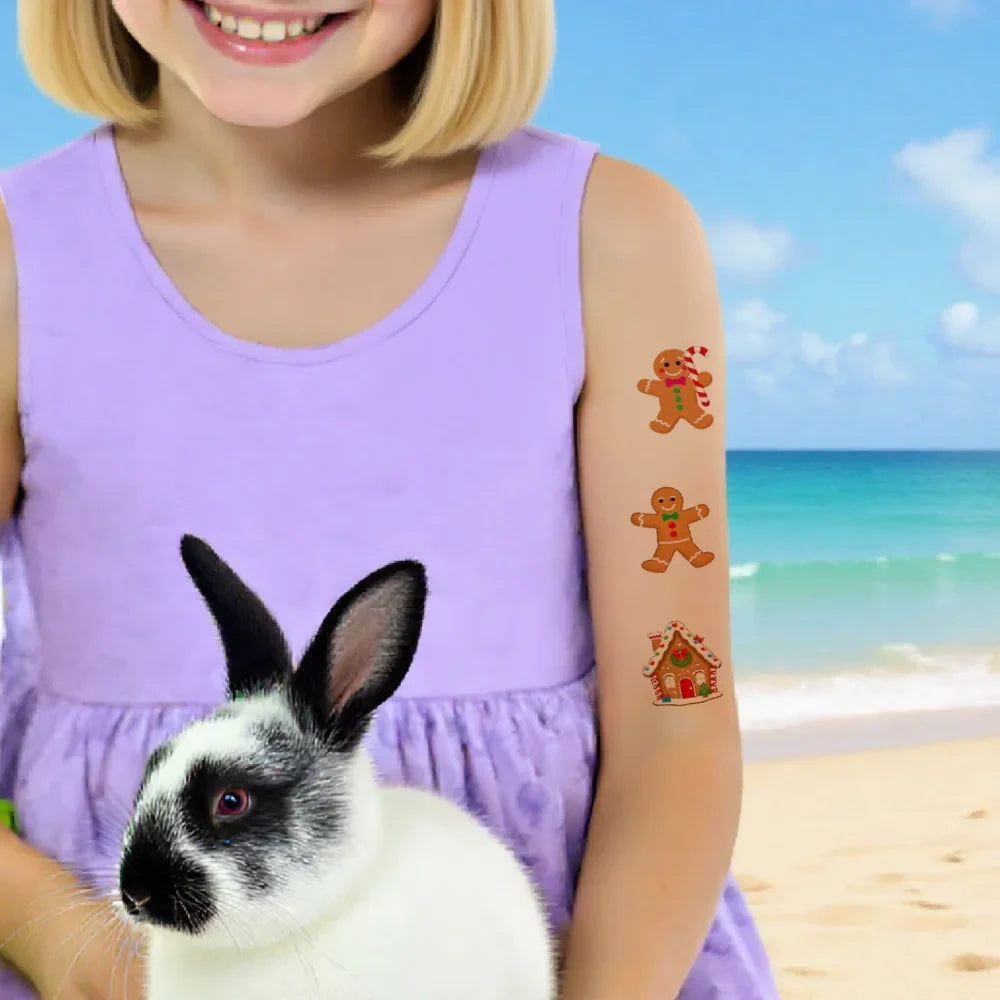 54pcs Christmas Temporary Tattoos – Snowflake, Tree & More