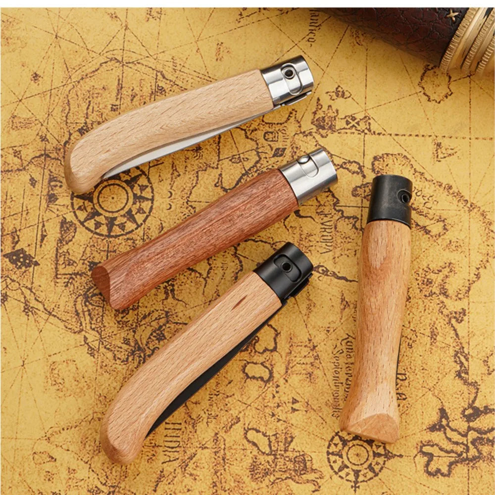 Folding Pocket Knife – 3CR13 Steel Blade & Wood Handle