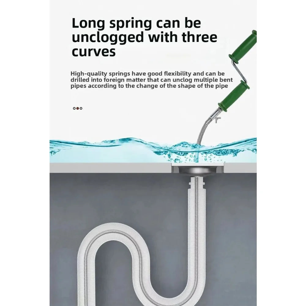 Drain Unclogging Spring Tool – Sink, Toilet & Kitchen