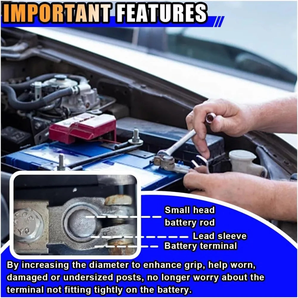Car Battery Terminal Post Shim Adapter Converters – 2 Pairs