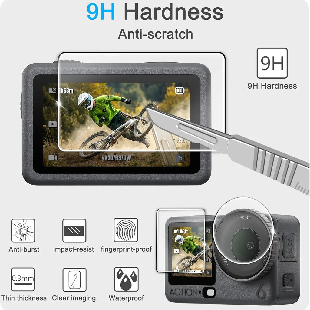 VeFly 9H Tempered Glass Screen Protector – DJI Osmo Action 6