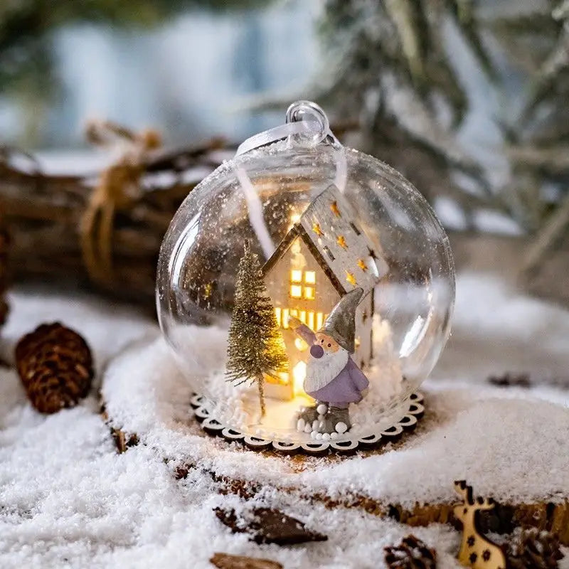 Christmas Micro Landscape Glass Ball Condole Tree Hanging Light