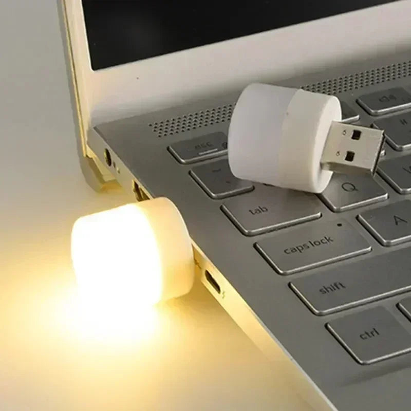 Mini USB LED Book Light – Warm White Night Lamp, 3–20 Pack