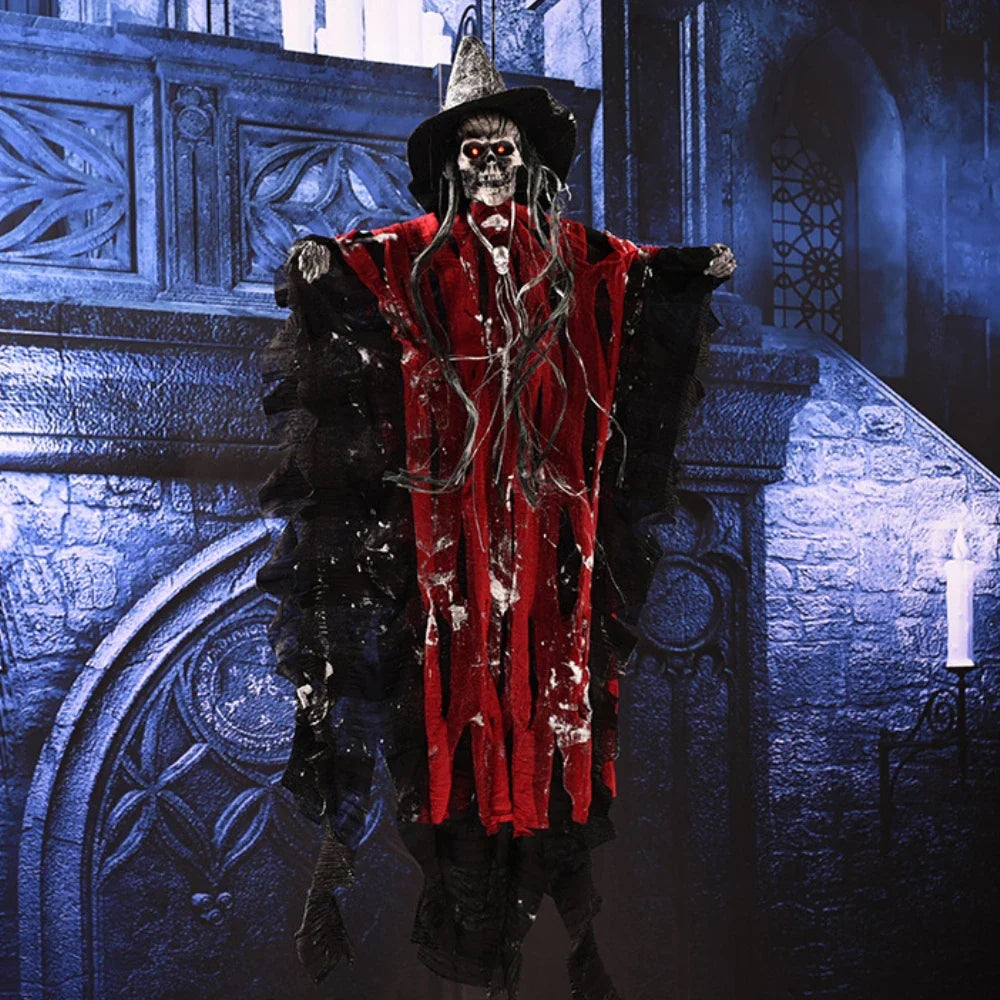 Halloween Electric Skeleton Hanging Ghost | Voice & Touch Activated