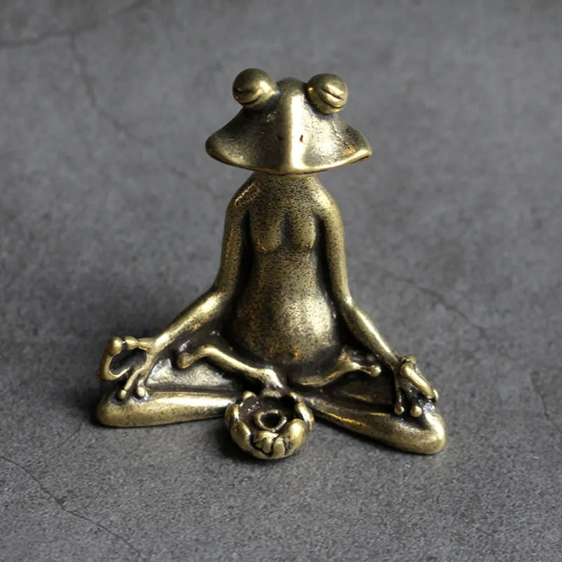 Zen Frog Bronze Statue – Incense Burner & Tea Pet Decor