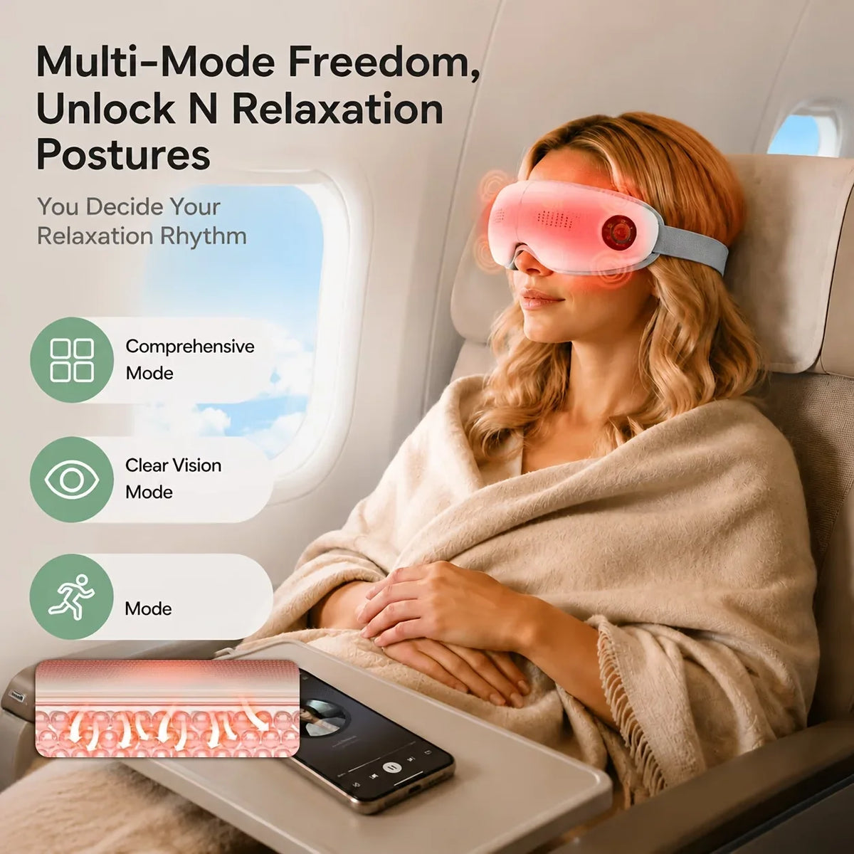 Vibrating Eye Massager Mask | 3 Modes & Acupoint Therapy