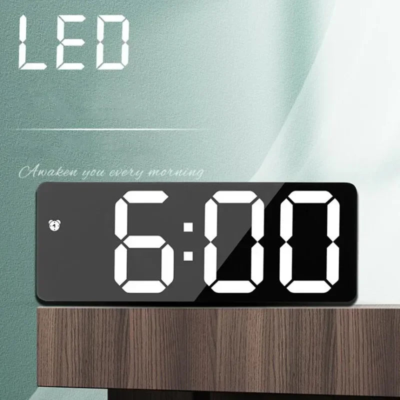 LED Digital Alarm Clock – Voice Control, Snooze & Night Mode