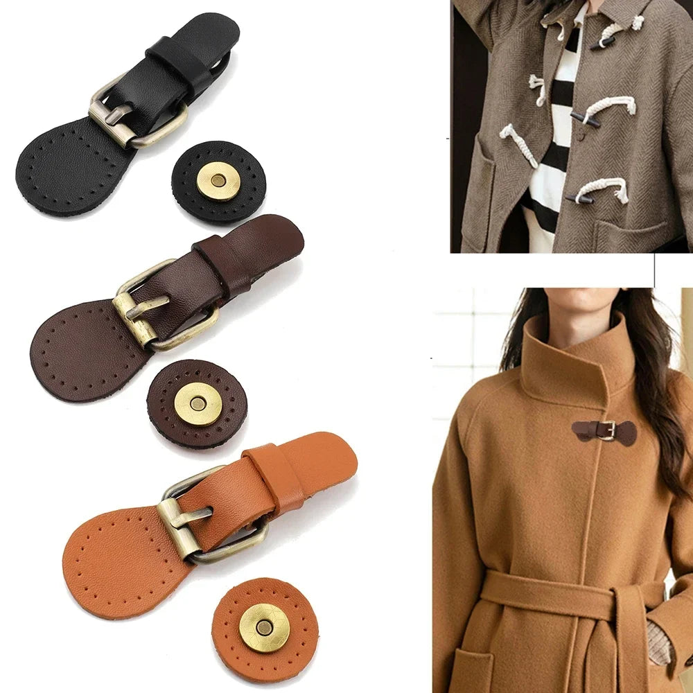Sewing Leather Magnetic Snap Buckles Fasteners Handmade DIY Patchwork