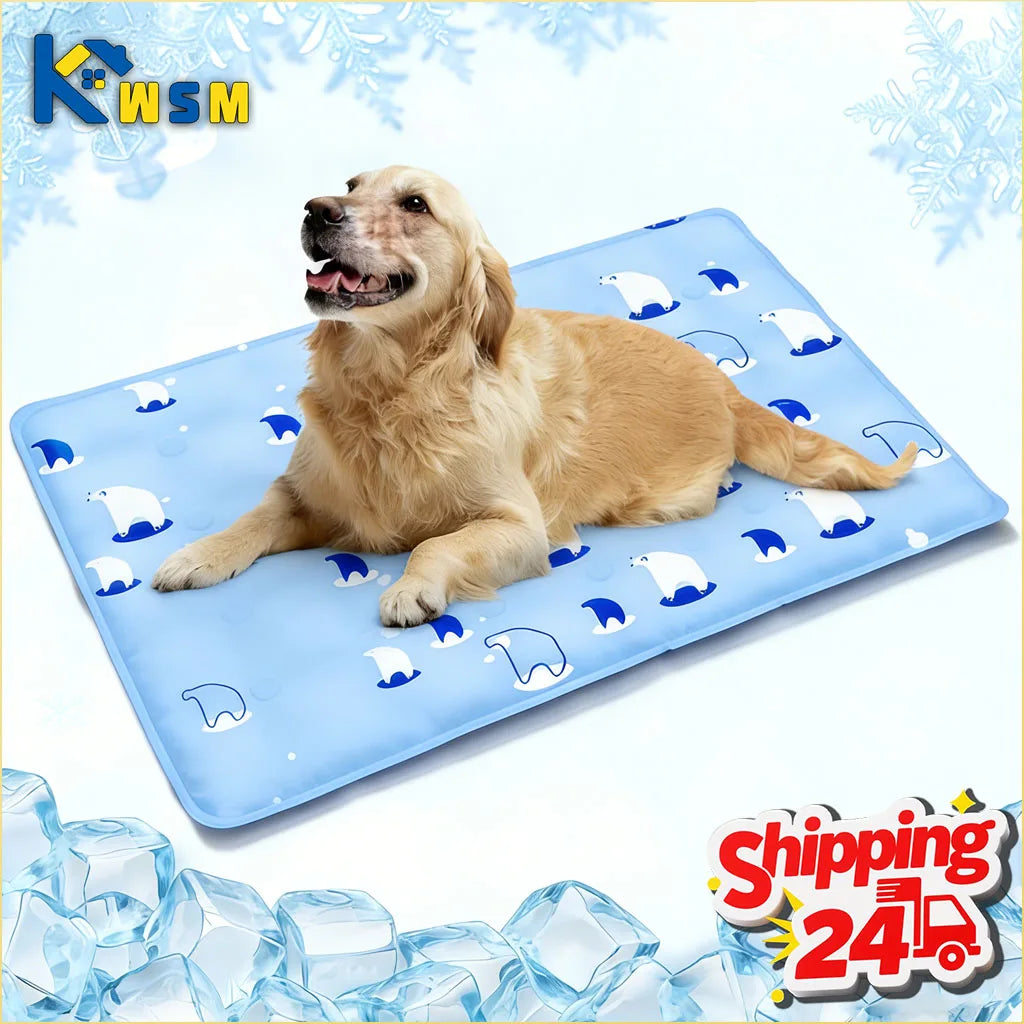 Pet Cooling Mat for Dogs & Cats – Ice Silk Non-Slip Summer Bed