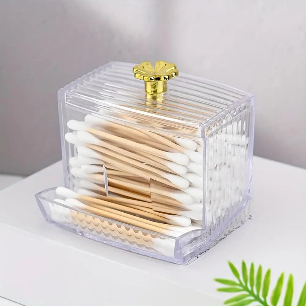Dispenser Swab Clear Plastic Apothecary Jar Bathroom Canister Storage