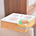 A36T-Car Cup Holder Removable Couch Drink Organizer Handy Tray Wooden