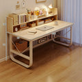 Minimalist Writing Desk with Storage – Metal & Wood Computer Desk