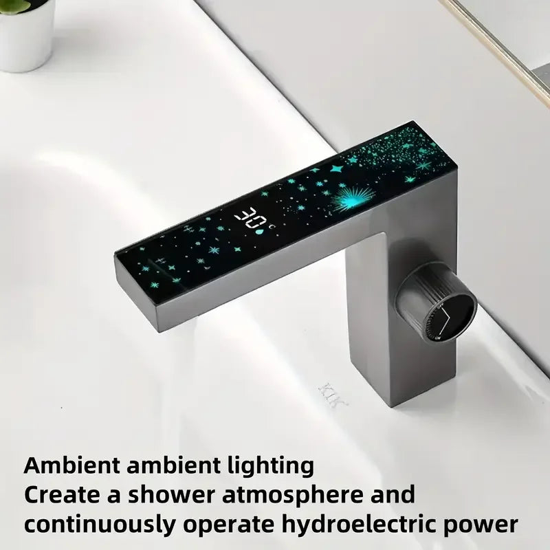 Modern Digital Display Faucet | Chrome Single-Hole Basin Tap