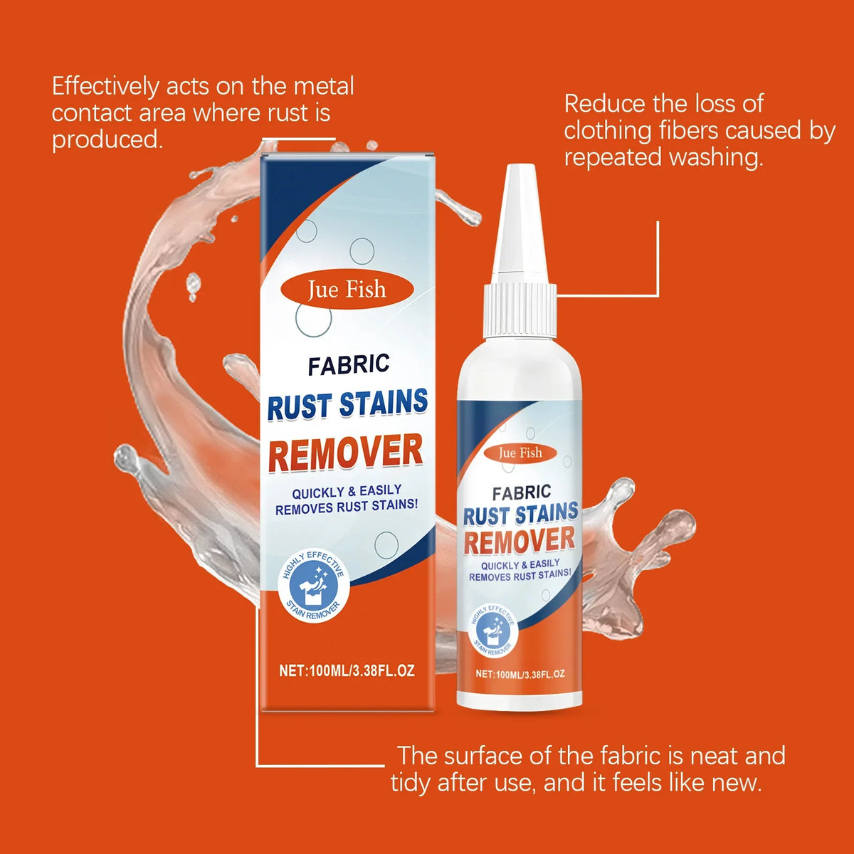 Fabric Rust Remover Liquid – Gentle Stain Remover for Clothes