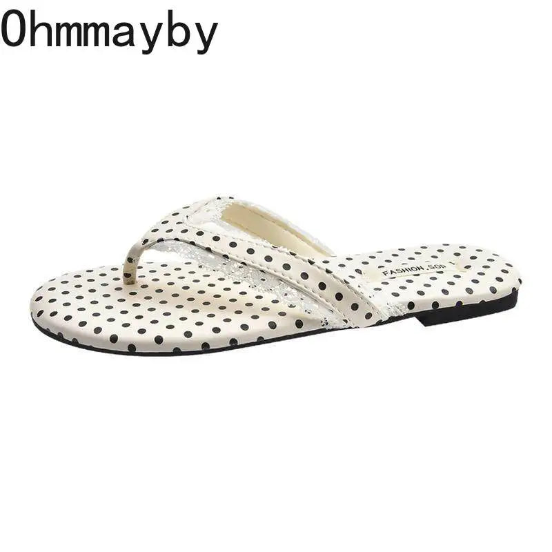 Women's Polka Dot Flip Flop Slides – Summer Beach Sandals