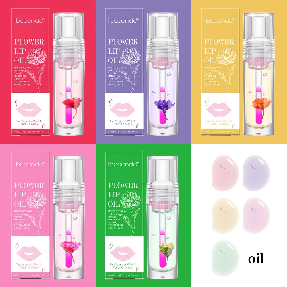 ibcccndc PH Color Changing Flower Lip Oil Gloss 3.8ml